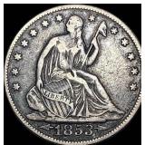 1853-O Silver Seated Liberty Half Dollar LIGHTLY C