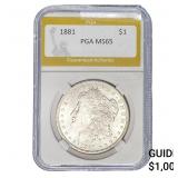 1881 Morgan Silver Dollar PGA MS65
