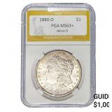 1880-O Morgan Silver Dollar PGA MS63+