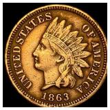 1863 Bronze Indian Head Cent NEARLY UNCIRCULATED