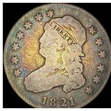 1821 Capped Bust Quarter NICELY CIRCULATED