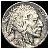 1917-D Nickel Five Cents (Buffalo) NEARLY UNCIRCUL