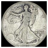 1916-D Silver Walking Liberty Half Dollar NEARLY U