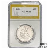 1857 Seated Liberty Half Dollar PGA MS63