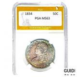 1834 Capped Bust Half Dollar PGA MS63