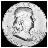 1948-D Silver Half Dollar Franklin CHOICE BU