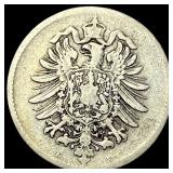1874-E Germany SIlver 1 Reichsmark NEARLY UNCIRCU