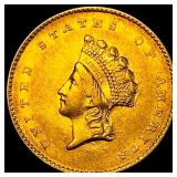 1855 Gold $1 Indian Princess Head Type 2 NEARLY UN