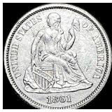 1861 Seated Liberty Dime CLOSELY UNCIRCULATED
