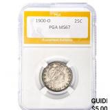 1900-O Barber Quarter PGA MS67