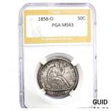 1858-O Seated Liberty Half Dollar PGA MS63