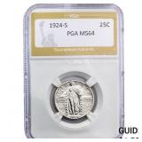 1924-S Standing Liberty Quarter PGA MS64