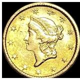 1853 Gold $1 Liberty Head Type 1 NEARLY UNCIRCULAT