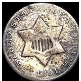 1851 Silver Three-Cent Piece NICELY CIRCULATED