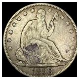 1858-O Seated Liberty Half Dollar NEARLY  UNCIRCU
