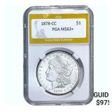 1878-CC Morgan Silver Dollar PGA MS63+