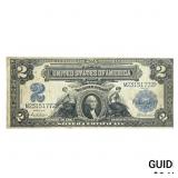 1899 $2 Silver Cert Large Banknote Blue Seal