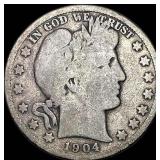 1904-S Silver Barber Half Dollar NICELY CIRCULATED