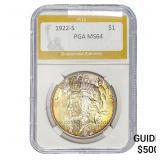 1922-S Silver Peace Dollar PGA MS64