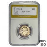1935-S Washington Silver Quarter PGA MS64