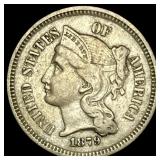 1879 Nickel Three-Cent Piece NEARLY UNCIRCULATED