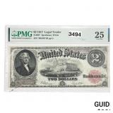 1917 $2 Legal Tender Large Note PMG VF 25
