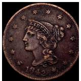 1842 Braided Hair Large Cent LIGHTLY CIRCULATED