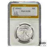 1934-S Walking Liberty Half Dollar PGA AU58