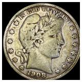 1908 Barber Half Dollar LIGHTLY CIRCULATED