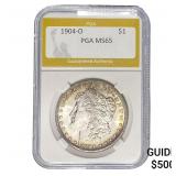 1904-O Morgan Silver Dollar PGA MS65