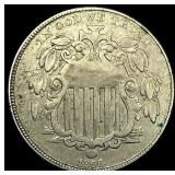 1866 Shield Nickel NEARLY UNCIRCULATED