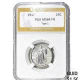 1917 Standing Liberty Quarter PGA MS64 FH