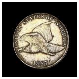 1857 Copper-Nickel Flying Eagle Cent CLOSELY  UNC