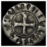 Frankish Greece Crusader 1297-1301 SIlver Denier