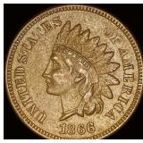 1866 Indian Head Cent ABOUT UNCIRCULATED