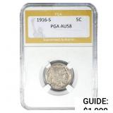 1916-S Buffalo Nickel PGA AU58
