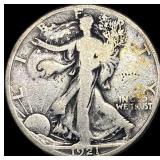 1921-S Silver Walking Liberty Half Dollar NICELY C