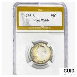 1935-S Washington Silver Quarter PGA MS66