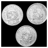 [3]1923 Soviet Union Silver 10 Kopeks CLOSELY UNCI