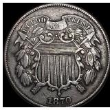 1870 Two-Cent Piece NEARLY UNCIRCULATED