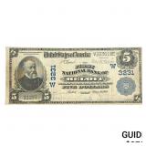 1902 $5 First National Bank of Beloit Large Note