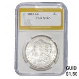 1884-CC Morgan Silver Dollar PGA MS65