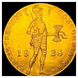 1928 Netherlands Gold 10 Gulden CHOICE BU