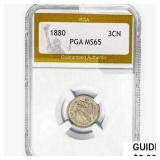 1880 Nickel Three Cent PGA MS65