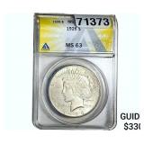 1926 Silver Peace Dollar ANACS MS63