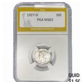 1927-D Mercury Silver Dime PGA MS63