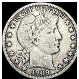 1909 Barber Half Dollar LIGHTLY CIRCULATED