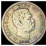 1883 Silver Dime Hawaii Kalakaua I NEARLY UNCIRCUL