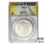 1887 Morgan Silver Dollar ANACS MS63