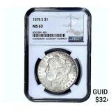 1878-S Morgan Silver Dollar NGC MS63